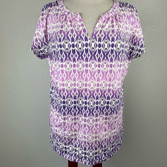 St. John’s Bay V-Neck Short Sleeve T-Shirt Size L EUC - Picture 1 of 5